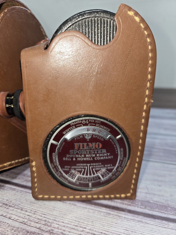 Vintage Filmo Sportster Camera With Leather Case Untested