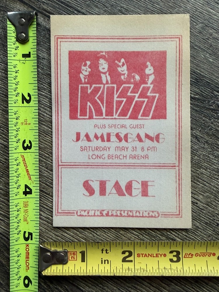 KISS Pass Satin Dressed To Kill Tour Long Beach May31 1975 Vintage Kiss Aucoin A