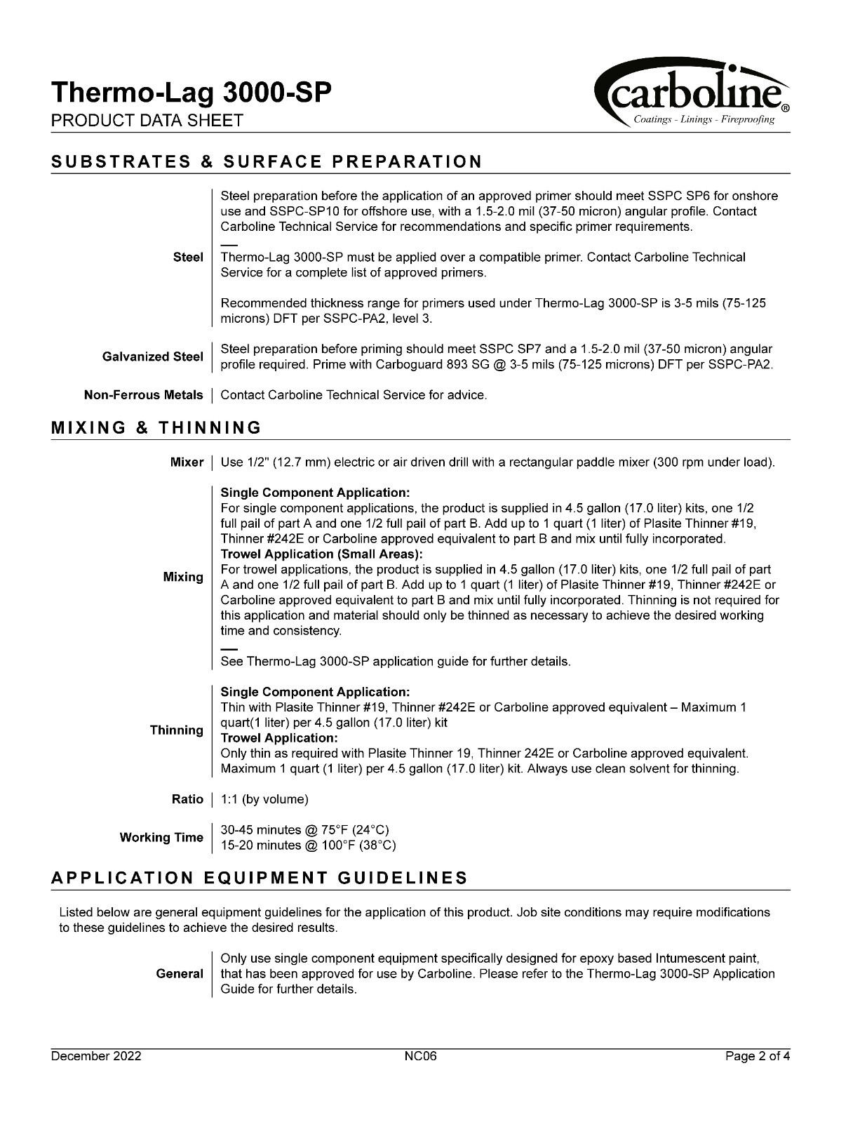 Carboline Thermo-Lag 3000-SP Part B Fireproof Coating 2.25GL