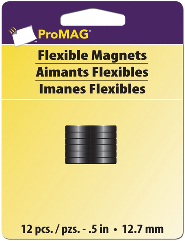 ProMag Flexible Round Magnets 12/Pkg-.5"
