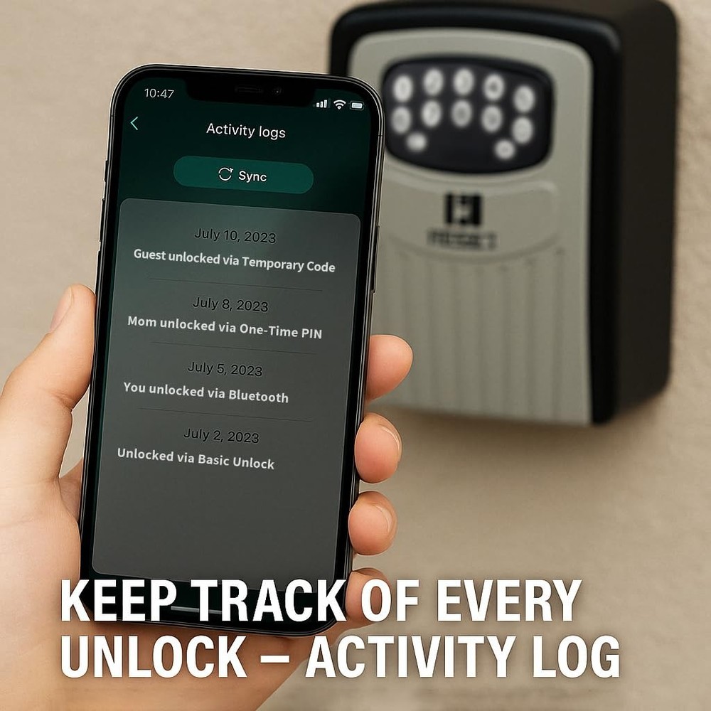 -104 Bluetooth Key Lock Box – Weather-Resistant, IPX5,Durable Metal Construct...