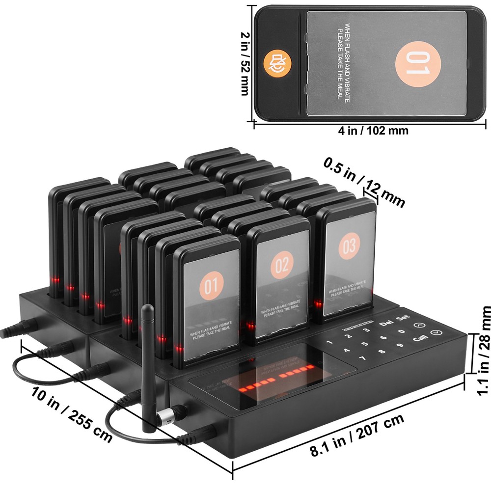 Restaurant Wireless Pager System 24 Call Coasters Guest Queuing Calling