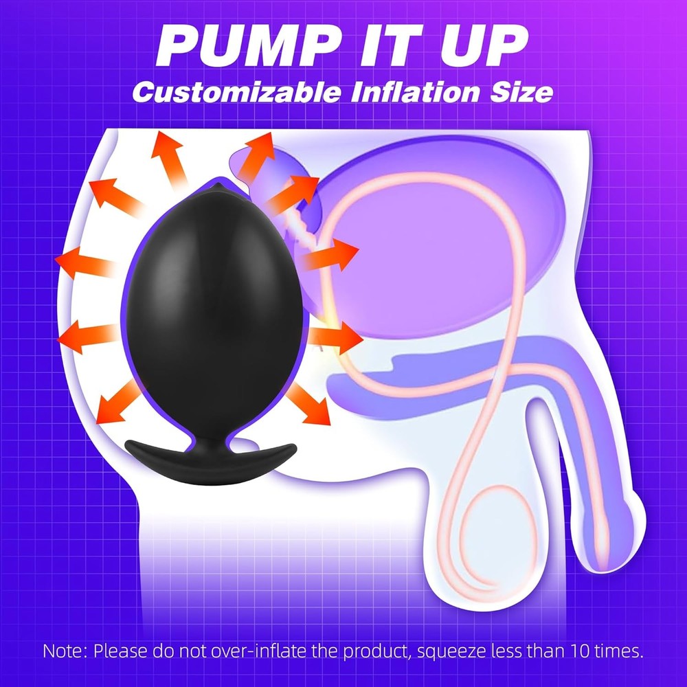 Magnetic Inflatable Butt Plug Large Butt Plug, Huge Buttplug Wearable Inflatable