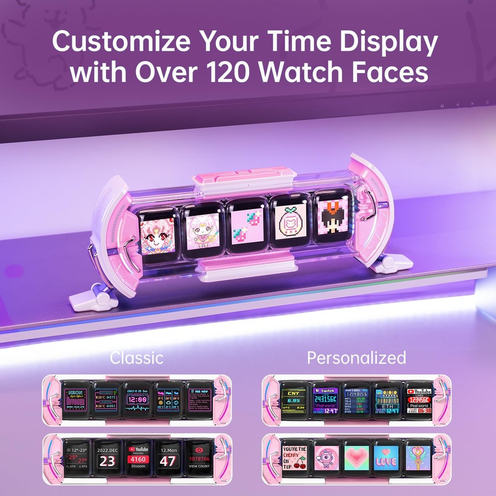 Times Gate - Cute Gaming Digital Clock with Smart App-Controlled, Support Wea...
