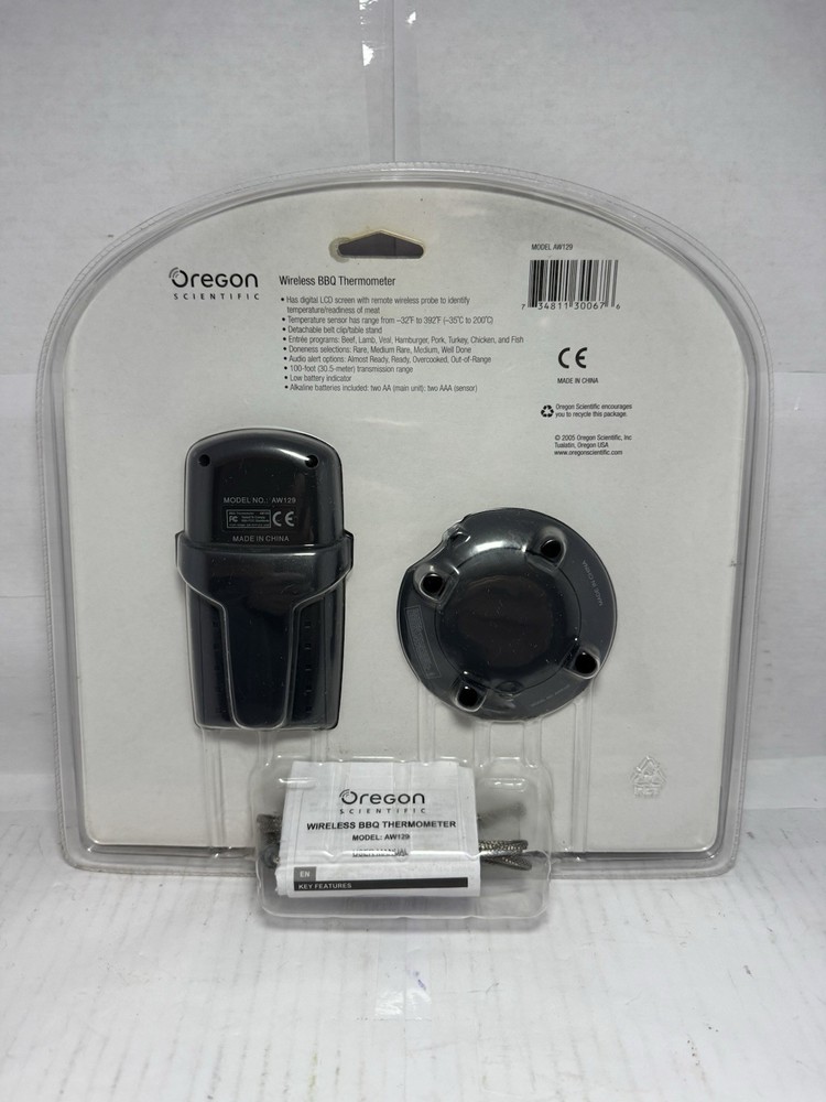Oregon Scientific AW129 Wireless BBQ Thermometer LCD Remote Programmable Sealed