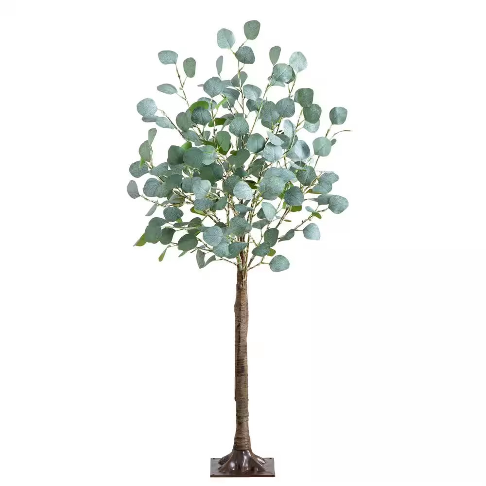 4 Ft. Lighted Artificial Eucalyptus Tree with 240 Warm White LED Lights