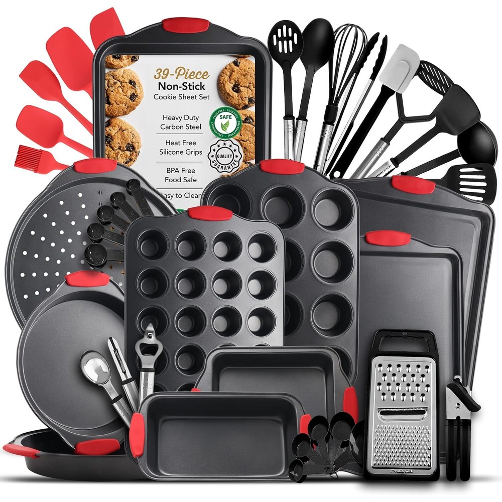 Baking Pan Set, 39 Piece Premium Baking Set, Nonstick Bakeware Sets BPA Free,...