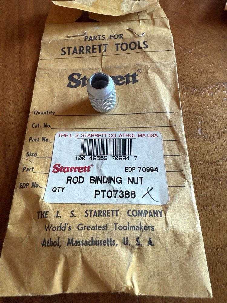 Starrett PT07386 Rod Binding Nut For 124C Micrometer