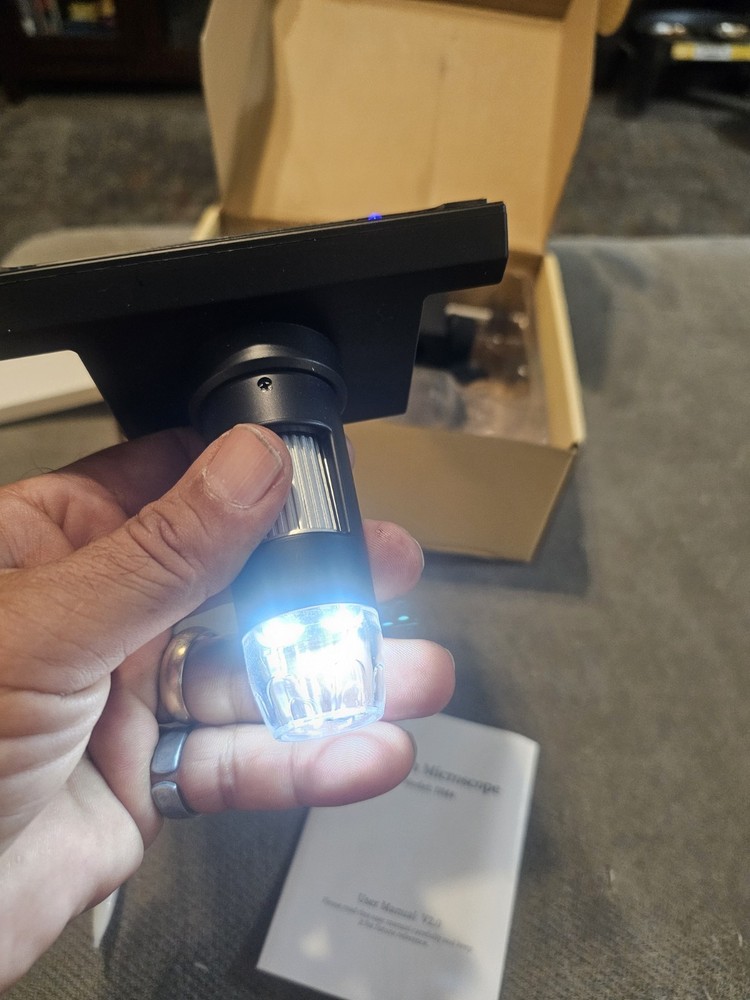 New 4.1" Digital Microscope With Adjustable Led Lights 10x-1000x Manification