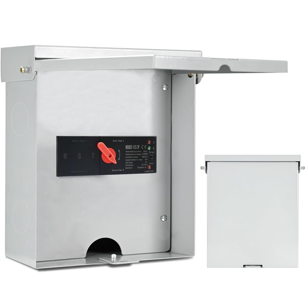 Automatic Transfer Switch, 125 Amp 3 Pole Auto Transfer Switch for Home Generato