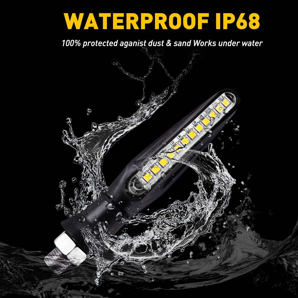 4X Motorcycle Sequential LED Turn Signal Blinker Light Indicator Amber Universal