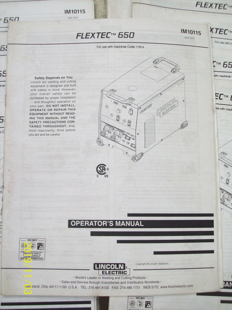 LINCOLN ELECTRIC FLEXTEC 650 OPERATOR'S  MANUAL WELDING  IM10115