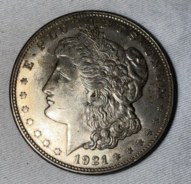 1921 MORGAN SILVER DOLLAR - Lightly Toned Nice coin