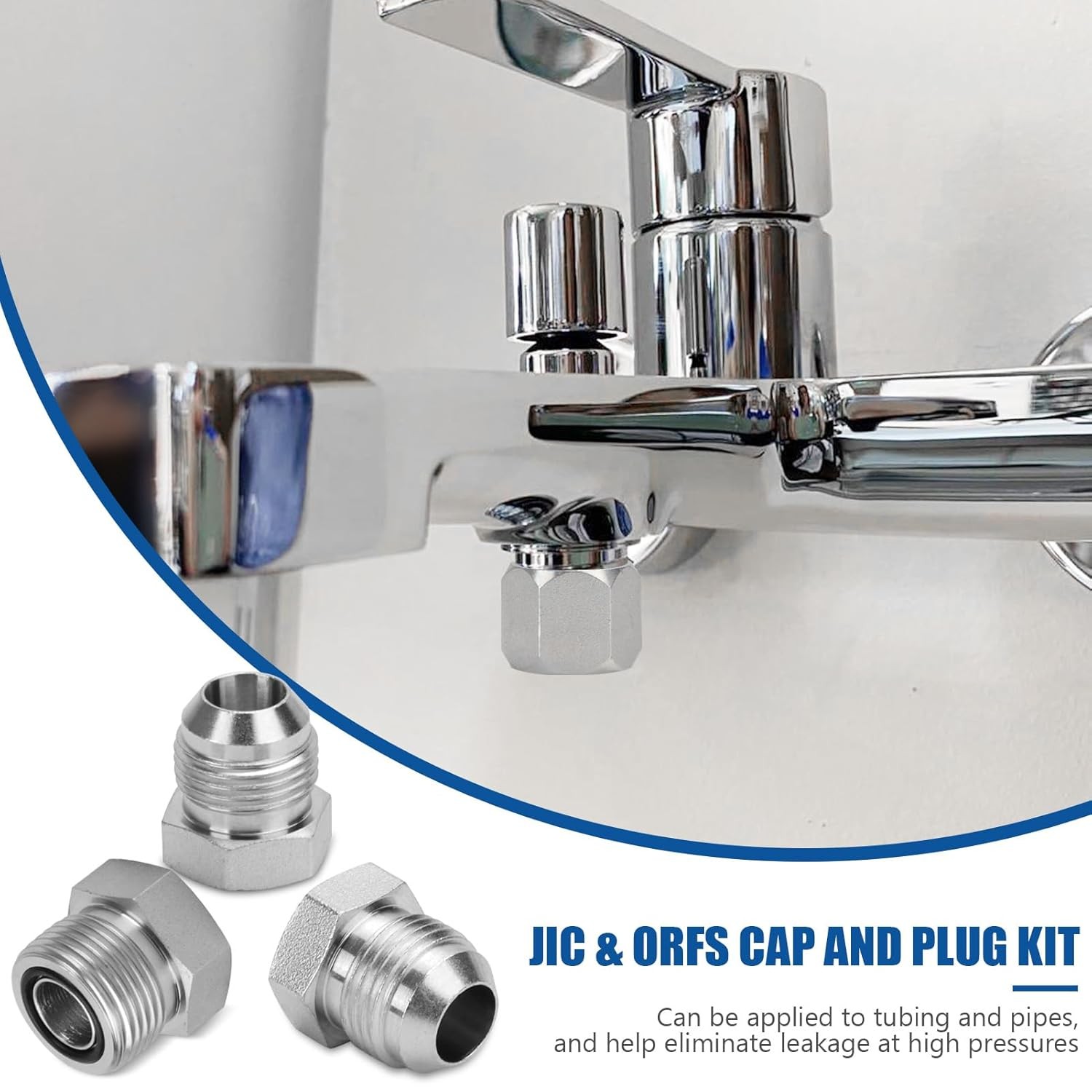 144Pcs 37° JIC & ORFS Hydraulic Cap and Plug Kit Hose Tube and Pipe Fitting Set