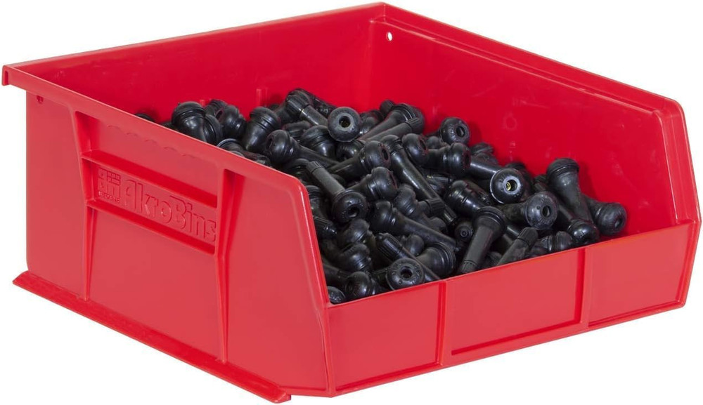 Stackable Red Storage Bins - 6-Pack for Garage & Pantry Organization