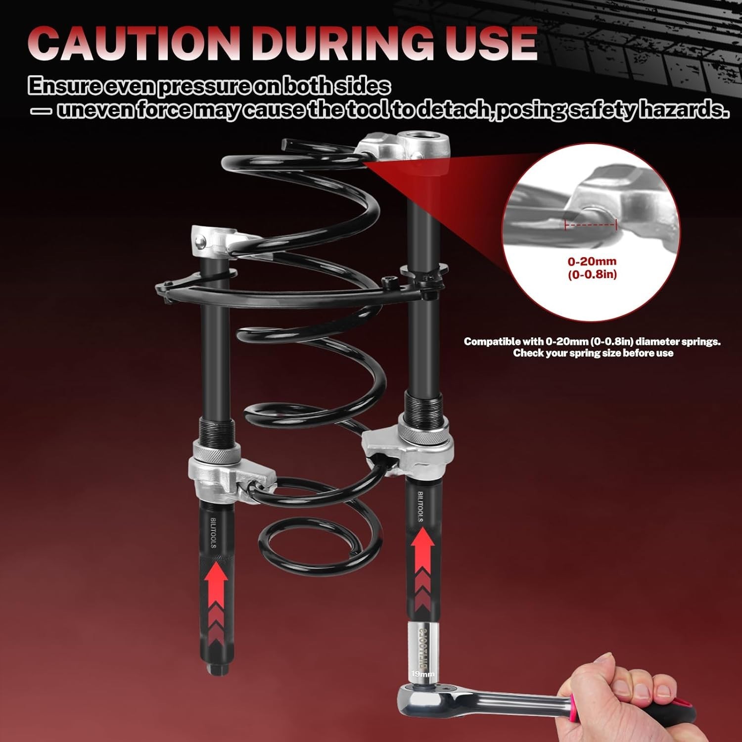 2-Piece Coil Spring Compressor Tool Heavy Duty Macpherson Strut Spring Compre...