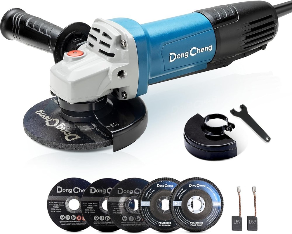 Versatile 800W Electric Angle Grinder - Includes Cutting Discs & Flap Discs