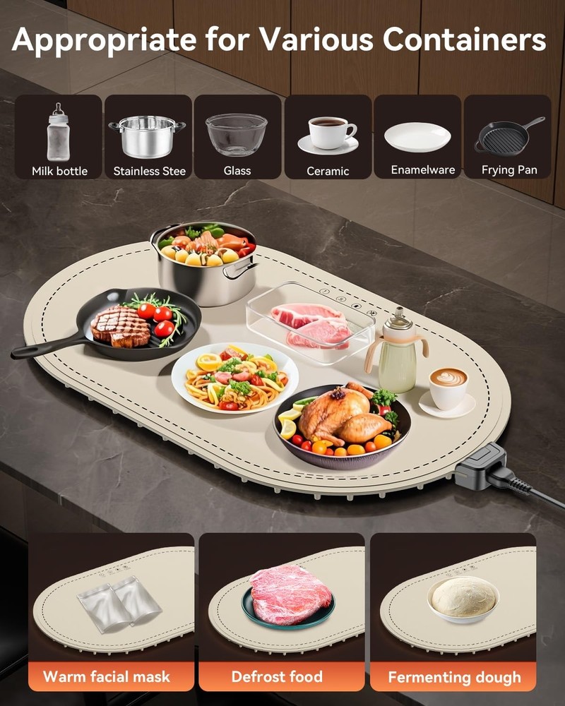 Food Warming Mat for Table & Buffet, Fast Heating Serving Pad with Adjustable...
