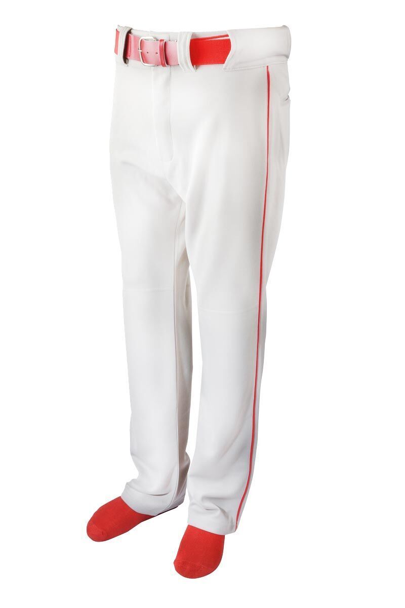 Martin Sports Adult Men's Full Length, Belt Loop Baseball Pants with Piping