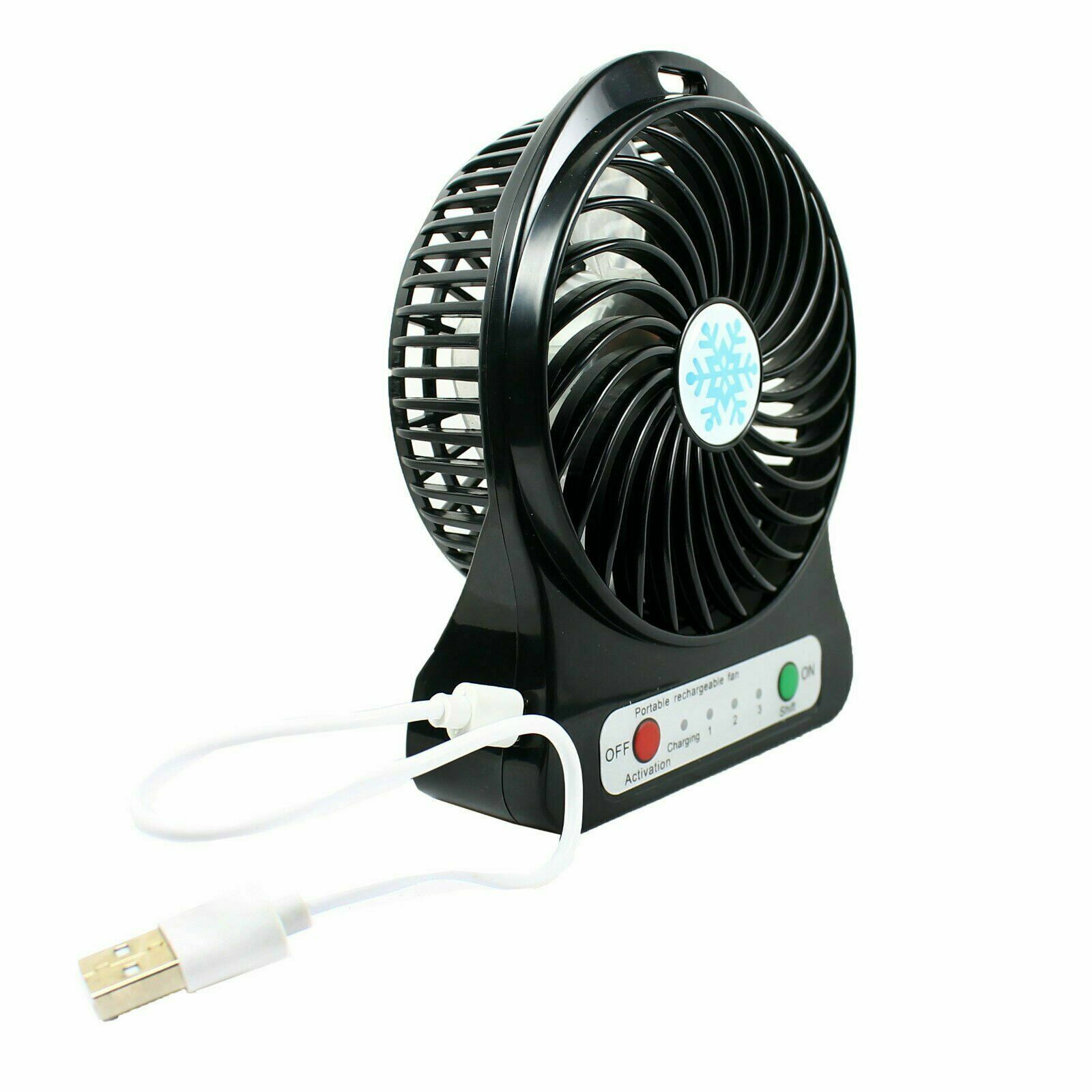 Portable Rechargeable LED Fan air Cooler Mini Operated Desk USB - 18650 Battery
