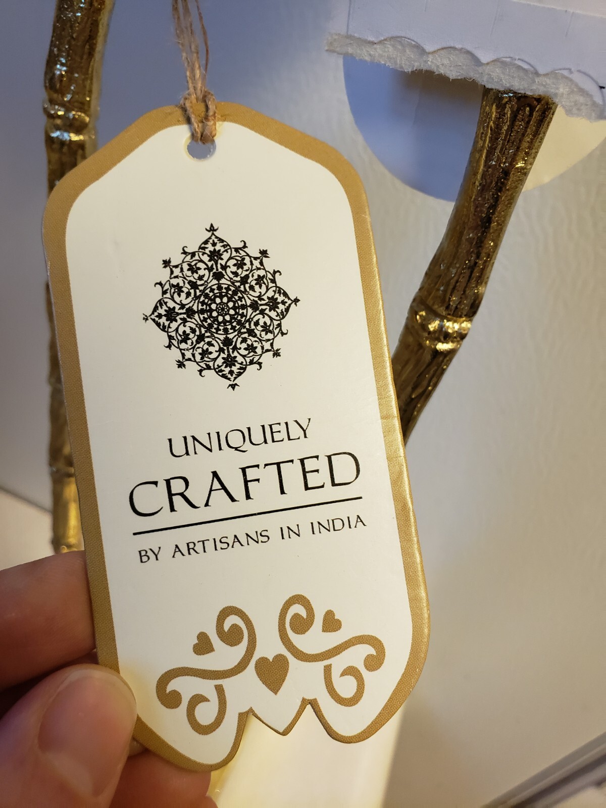 Uniquely Crafted by Artisans in India Metal Bamboo Candle Holder 13.5" Tall 