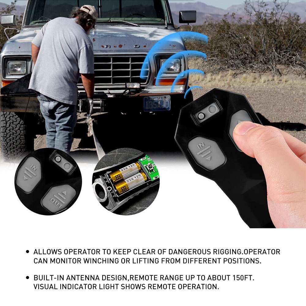 12V 150FT Winch Wireless Remote Control Switch Handset Kit For ATV SUV UTV IP67