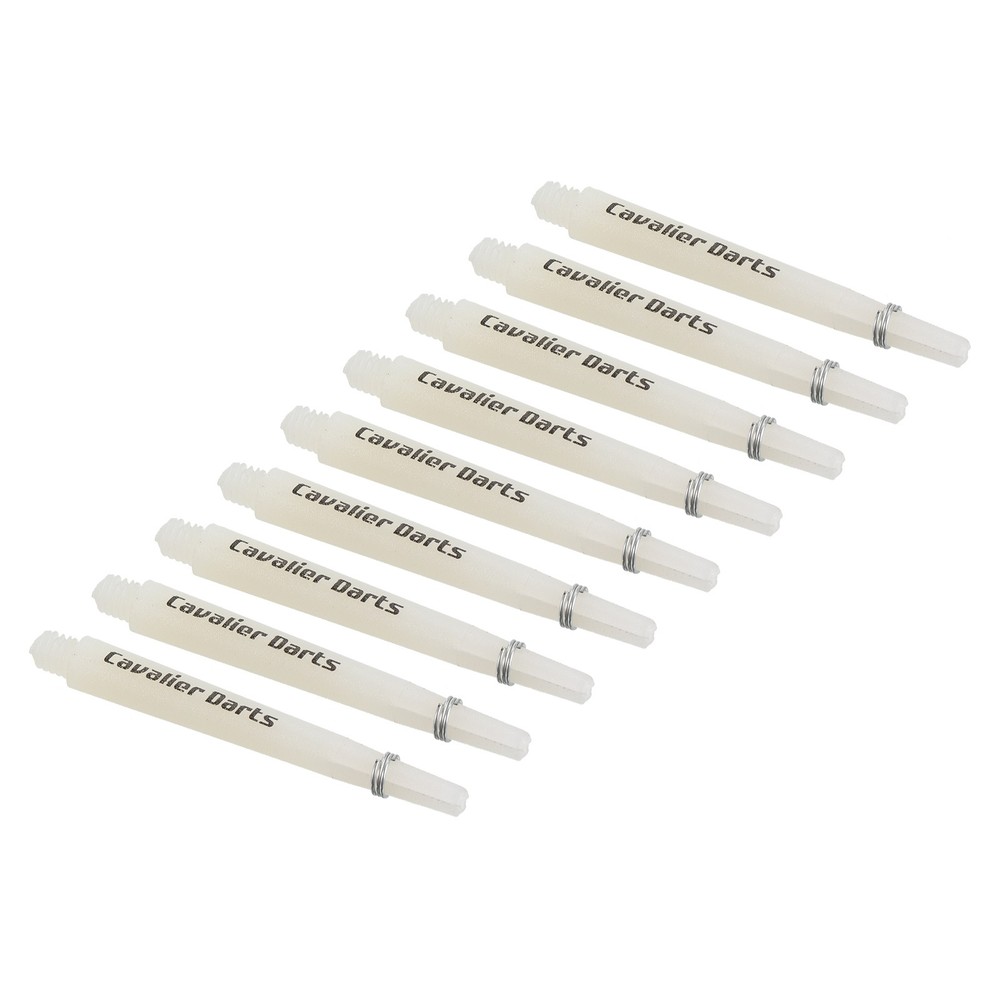 45mm Dart Shafts, Medium 2BA Thread Plastic Dart Stems - 9 Pack (White)