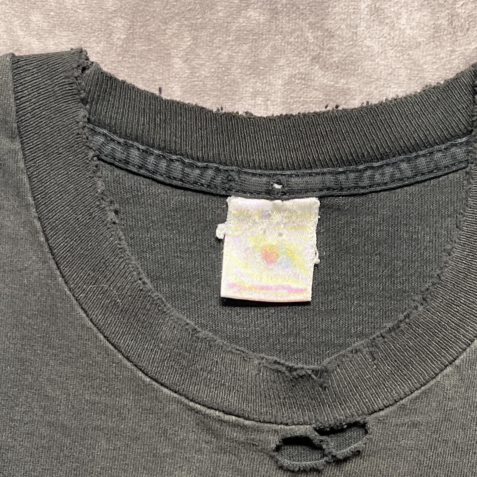 VTG Winston Racing Shirt Mens XL Black Thrashed Faded USA Made Single Stitch 90s