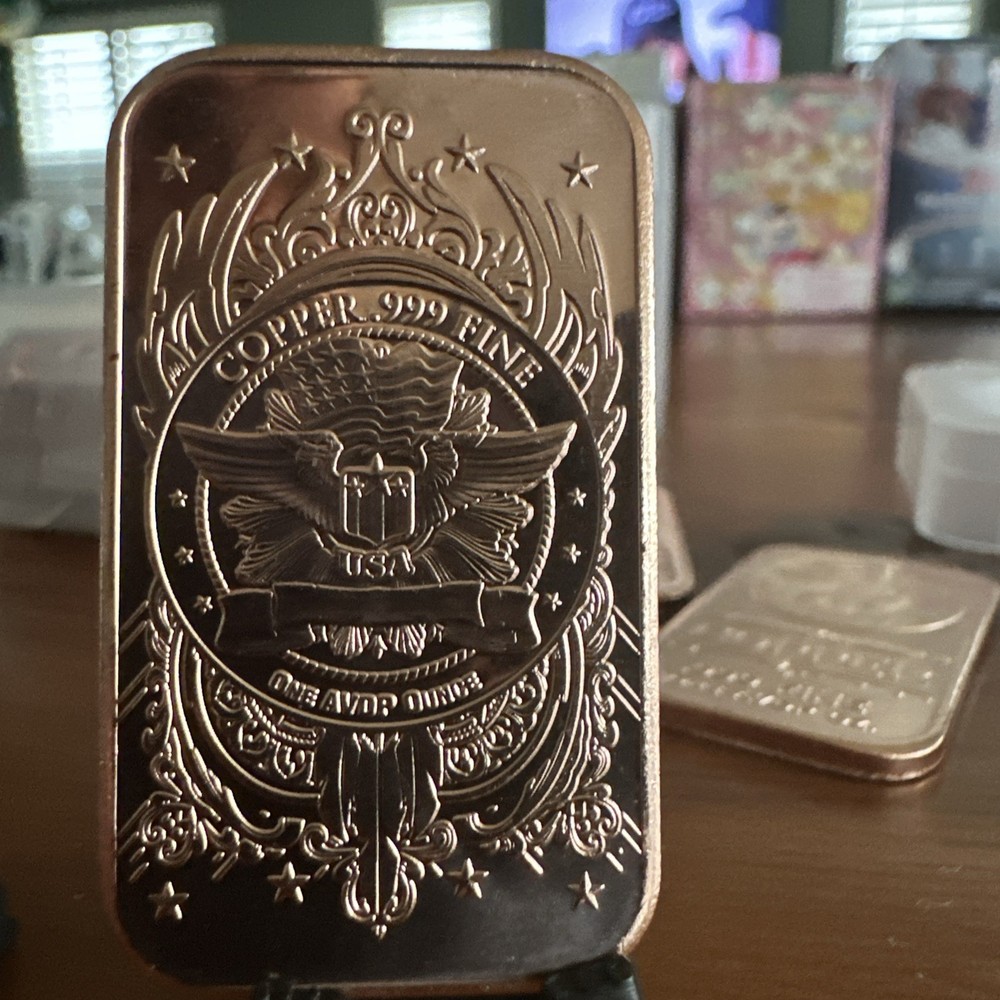 WALKING LIBERTY 1oz AVDP Solid .999 Fine Copper Bar