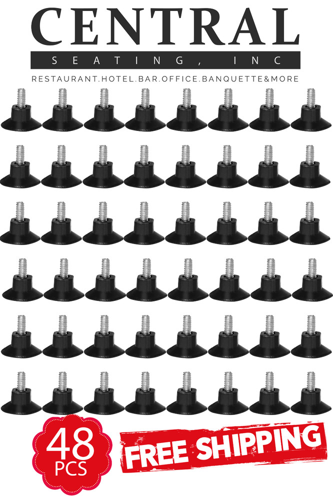1"H Table Base Feet Leveler 48-Pack Black Plastic Stabilizer Wedges Leveling