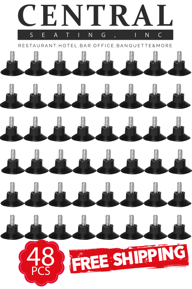 1"H Table Base Feet Leveler 48-Pack Black Plastic Stabilizer Wedges Leveling