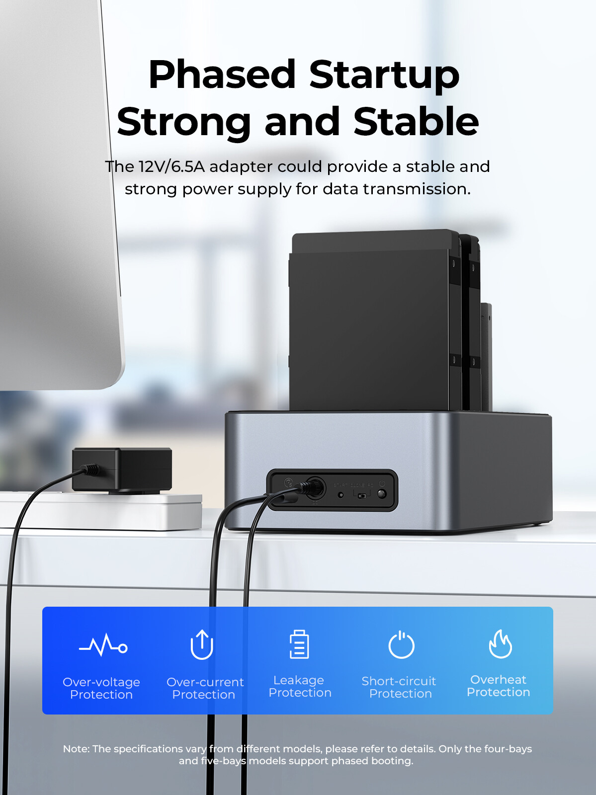 ORICO 4/5 Bay Hard Drive Station Type-C 3.1 Drive Enclosure for 2.5/3.5" HDD SSD