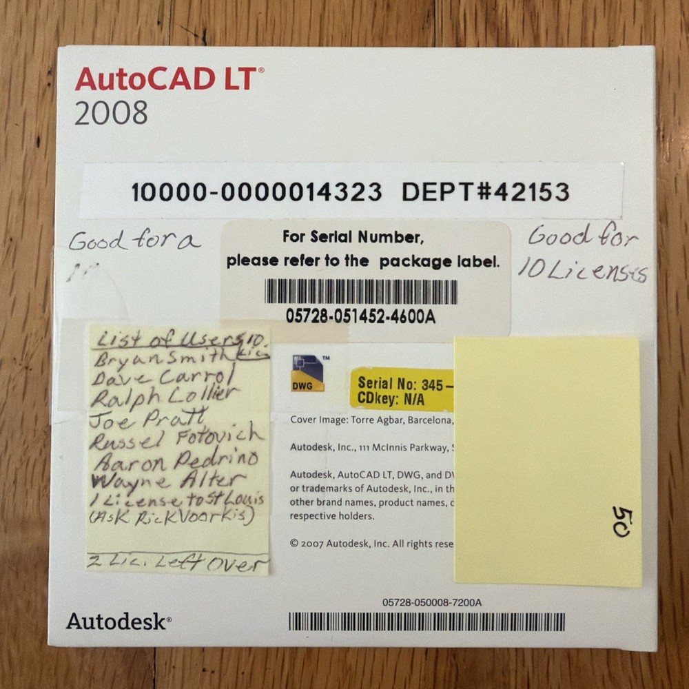 Autodesk AutoCAD LT 2008 Version, with Serial Number - Windows