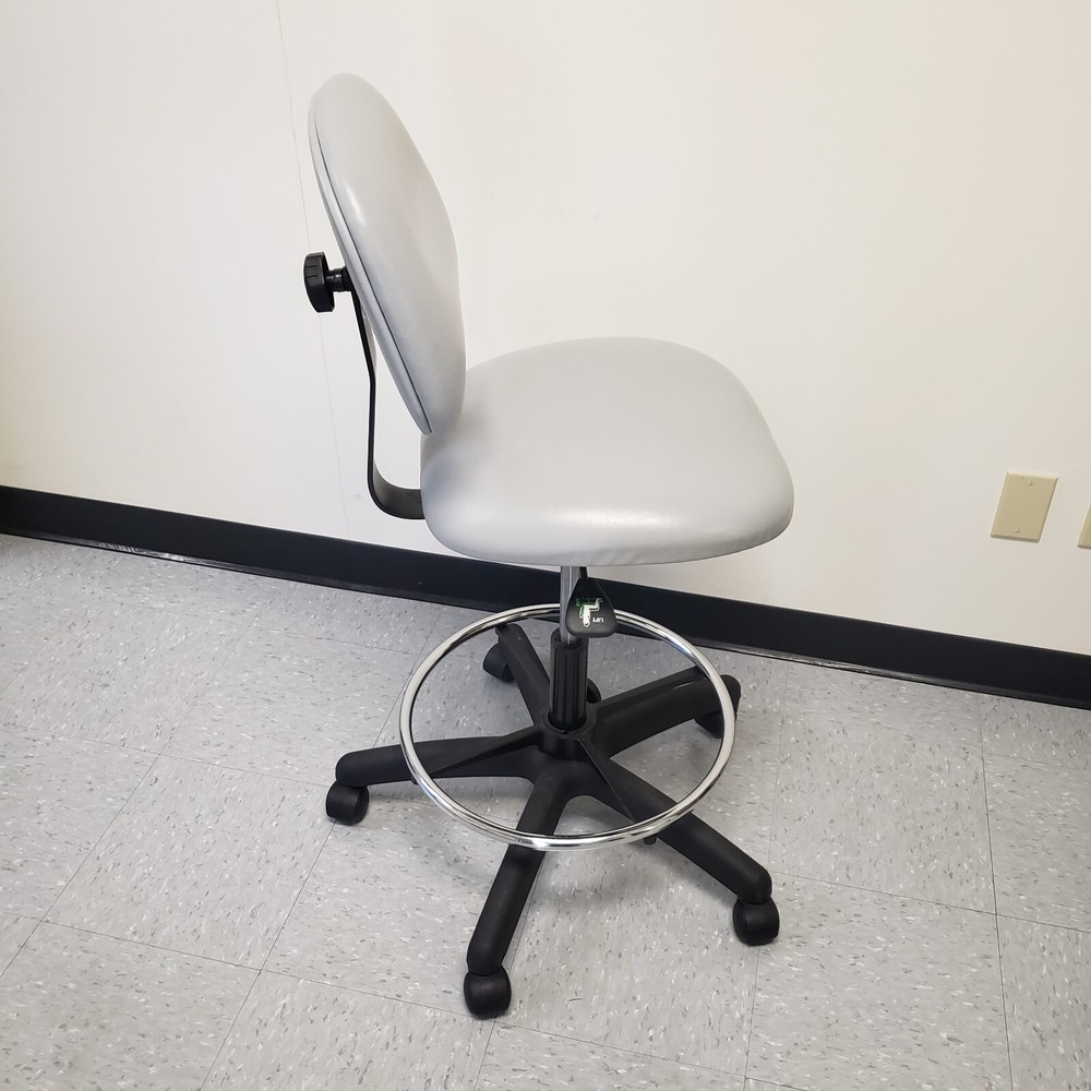 Light Gray Vinyl Tall Chair - Adjustable Height