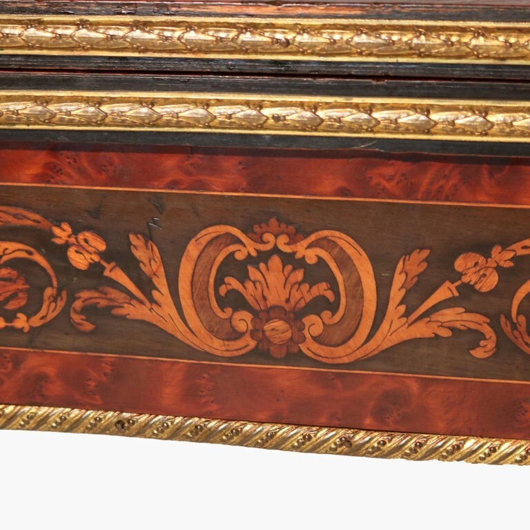 Antique Ebonized, Ormolu & Inlay Card Table C1880