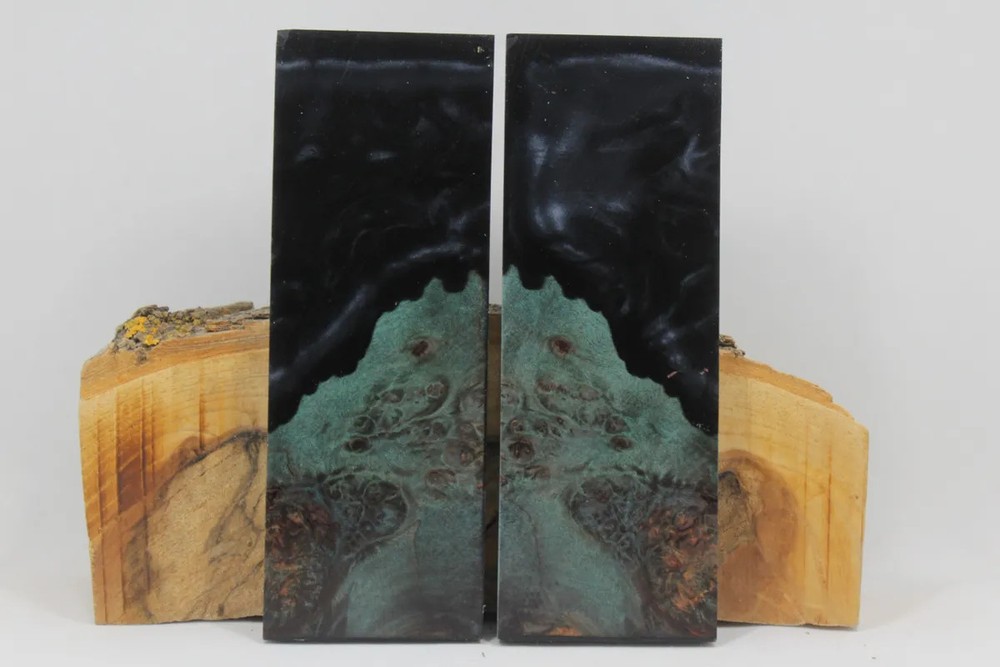 HYBRID STABILIZED DYED MAPLE ONYX CUSTOM COMPOSITE KNIFE HANDLE MATERIAL (8224)