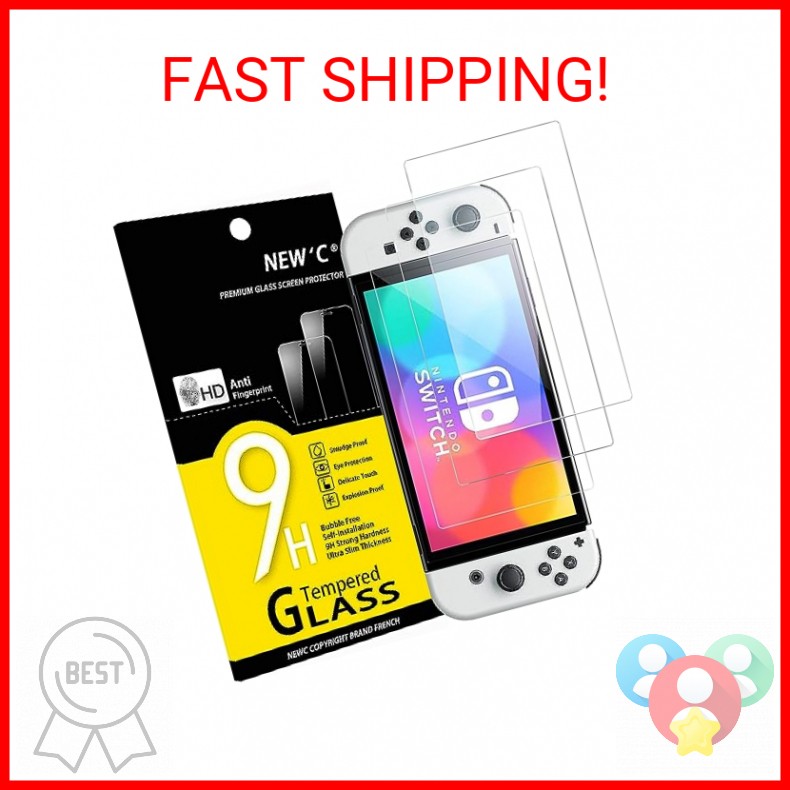 NEW'C 3 Pack Designed for Nintendo Switch (Model OLED) Screen Protector Tempered
