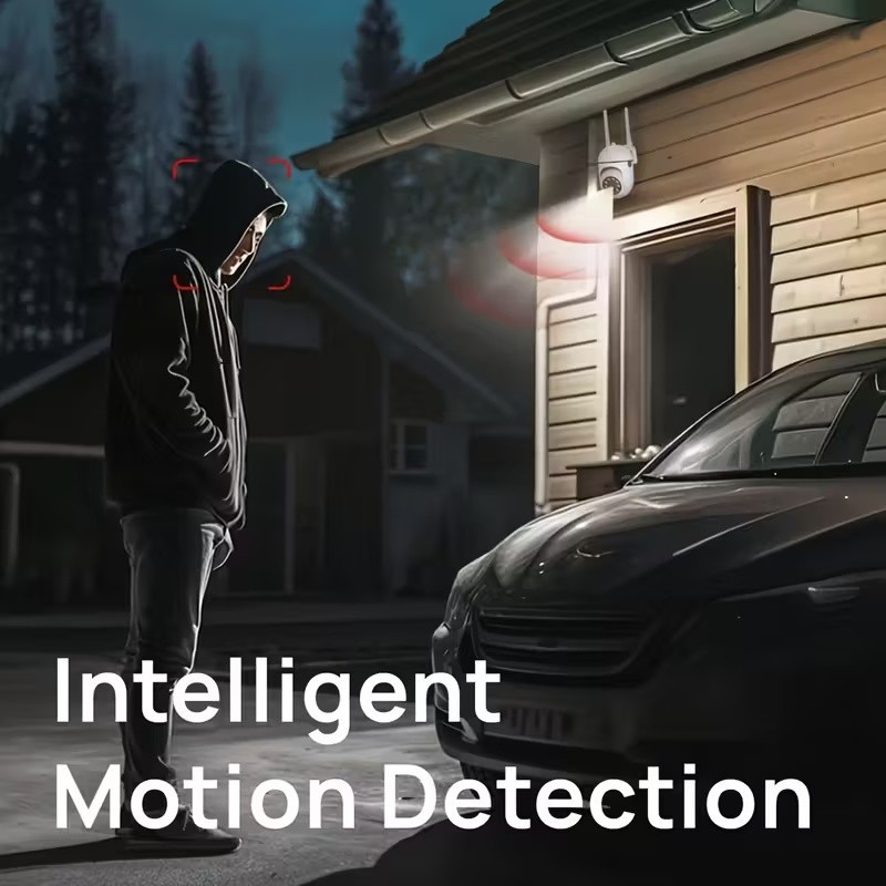 2pcs 2K HD security cameras, WiFi connected, withtwo-way audio