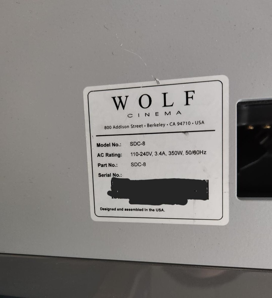 Used Wolf Cinema SDC 8 Projector