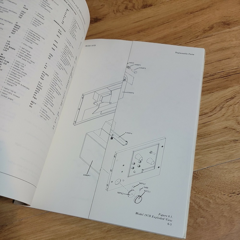 HP Hewlett Packard Operating & Service Manual 197B Oscilloscope Camera