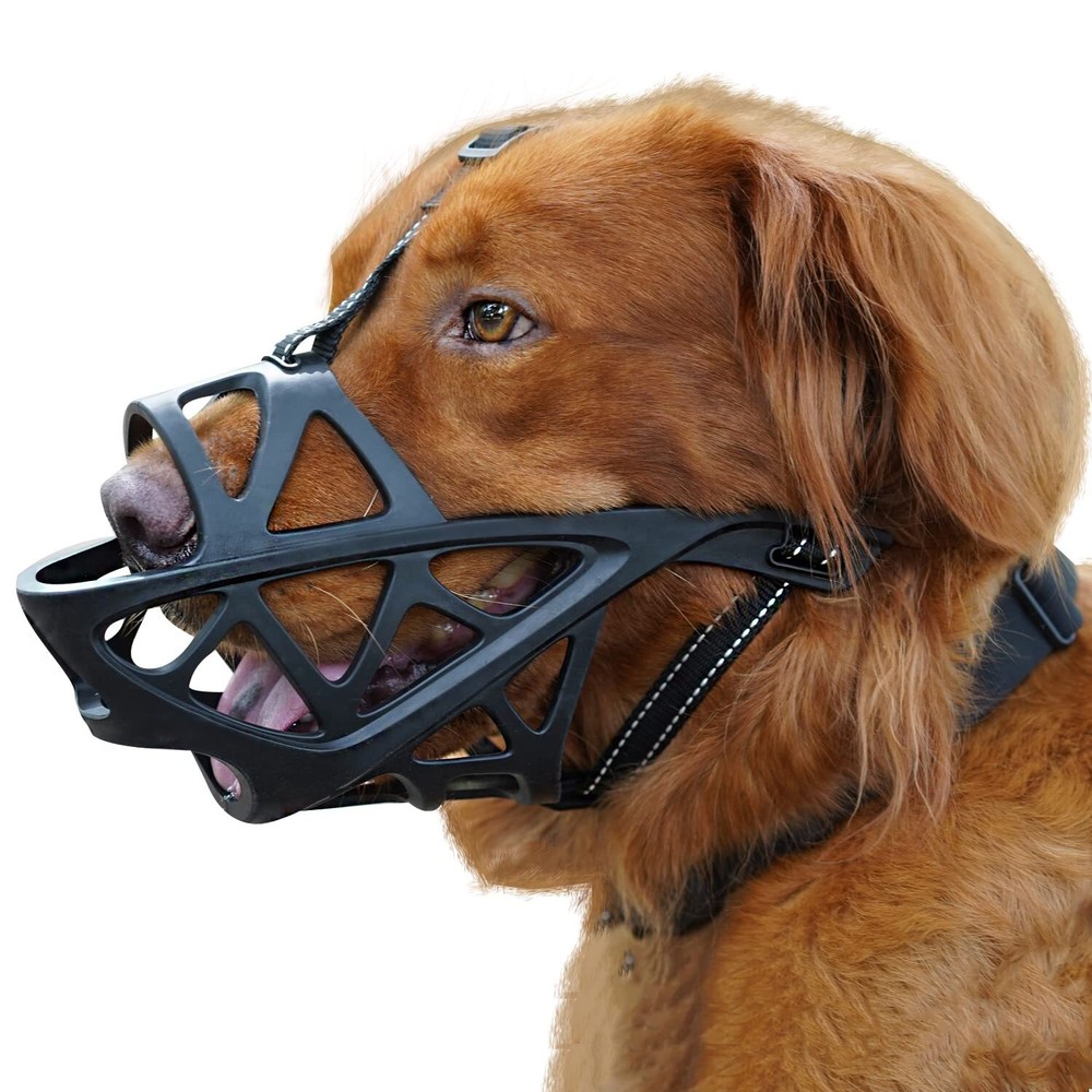 Basket Muzzle for Medium to Large Dogs Soft & Allows Eating & Drinking