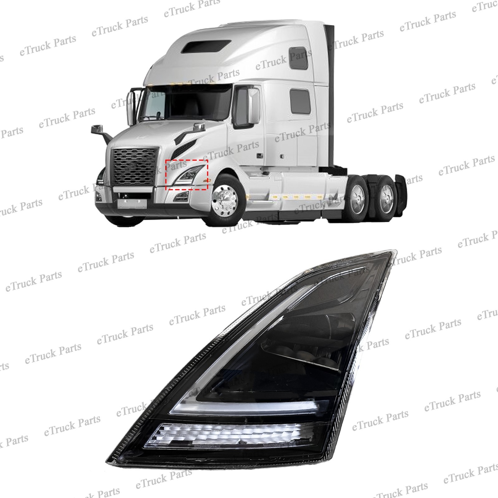 2018–2025 Volvo VNL VNR Driver Side LED Headlight w/ DRL w/ Module | 82794483