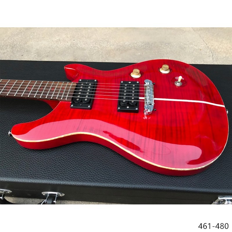 Double Cut Cherry Lime Guitar, Flame Maple Top, Abalone Binding, Uncovered Picku