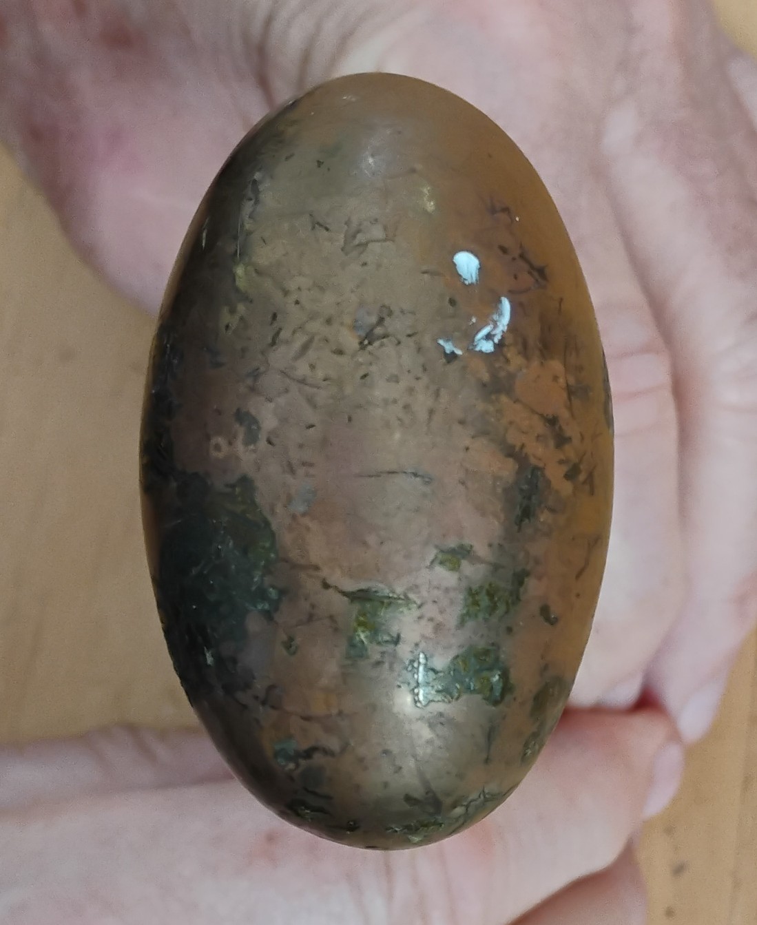 Vintage Pair of Solid Brass Door Knobs Oval Goose Egg Shaped Salvaged Reclaimed