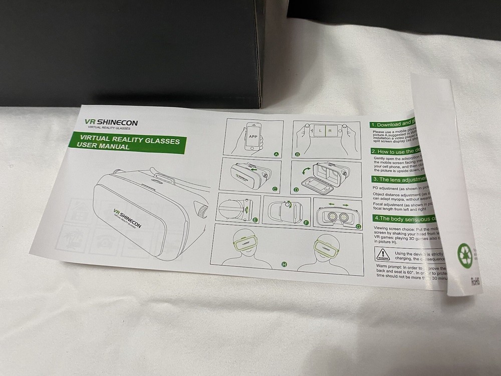 SHINECON Virtual Reality VR Box Headset 3D Glasses