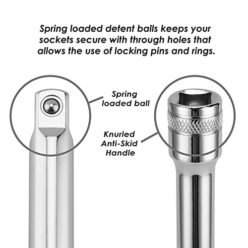 10-Piece Drive Tool Accessory Set - Socket Adapters, Extension Bars, Universal J