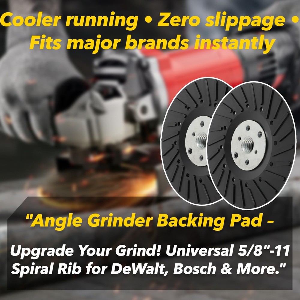 Stitokg (2 Pack) 4.5 Inch Angle Grinder Backing Pad, 5/8"-11 Thread 2 Pack
