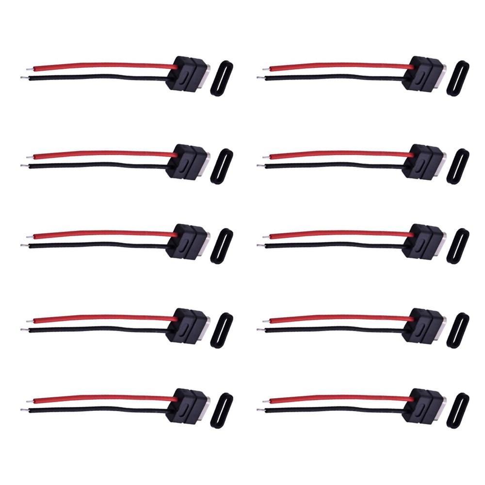 2 Pin USB 2.0 Type-C Connector Welding Wire Waterproof Female Socket Charging