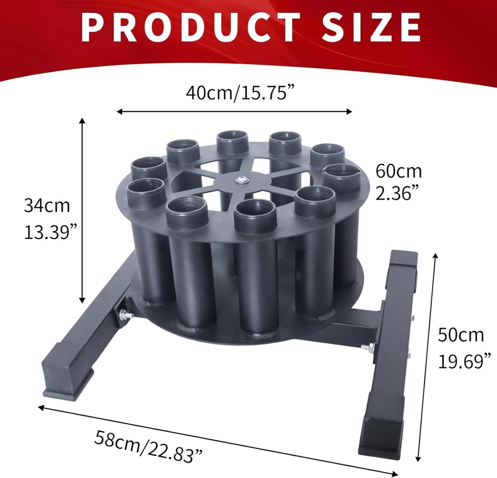 Huaban Vertical Rotating Barbell Storage Rack 10 Bar Capacity