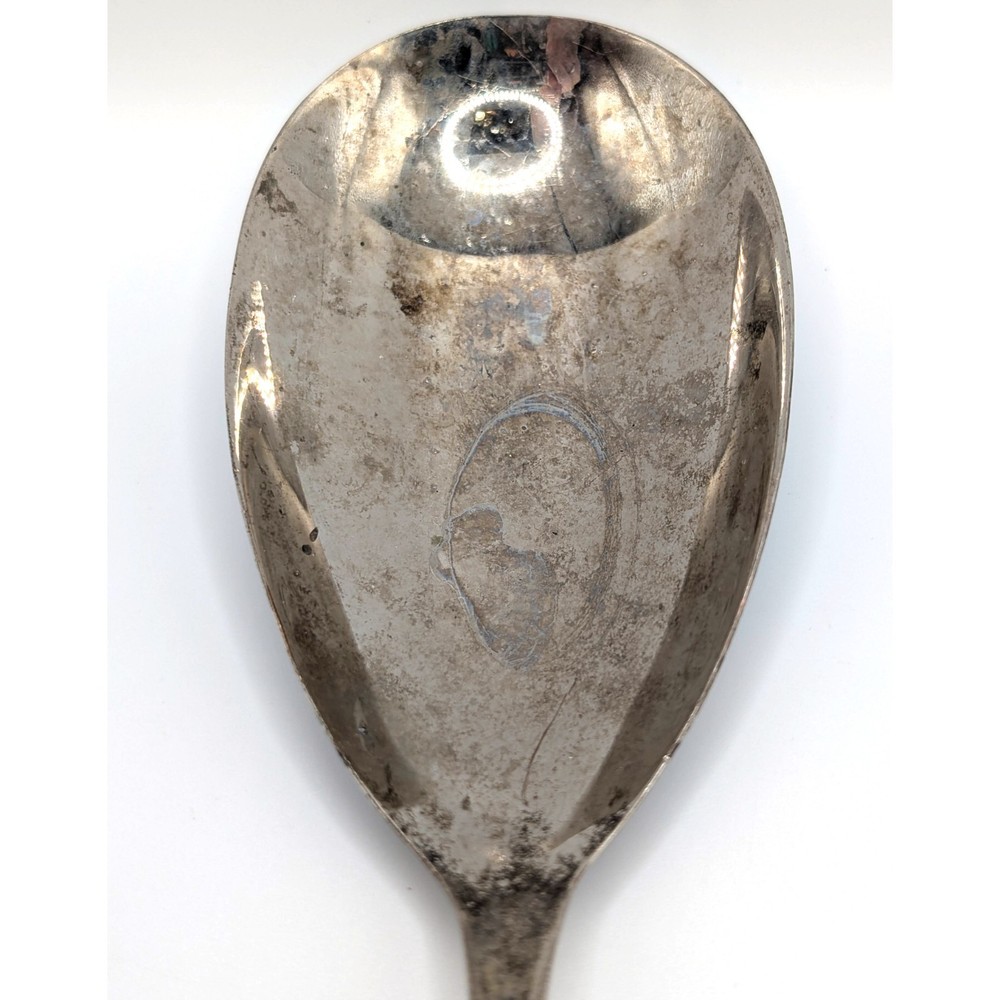 Towle Silver Salad Serving Spoon Beaded Antique Pattern 1977